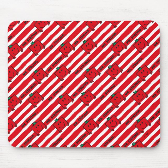 Mousepad Sr. Strong | Padrão de Stripes Vermelhas (Frente)