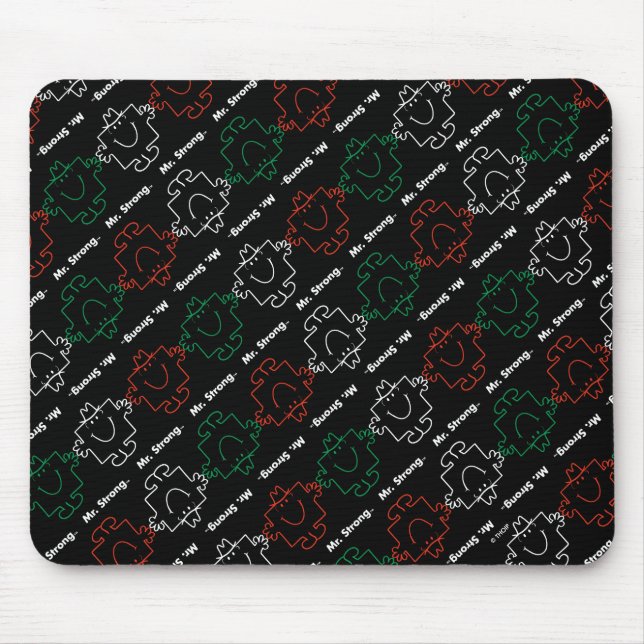 Mousepad Sr. Strong | Padrão vermelho, branco e verde (Frente)