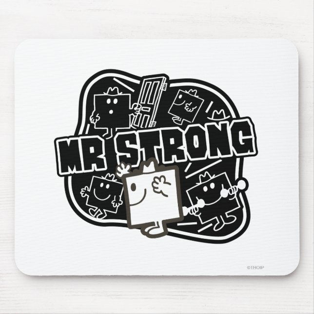 Mousepad Sr. Strong | Preto e branco (Frente)