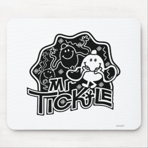 Mousepad Sr. Tickle Diversão em preto-e-branco