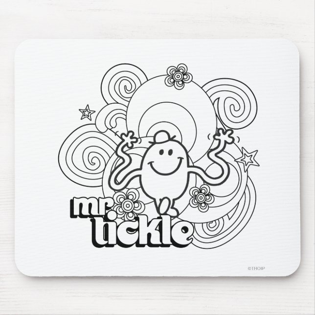 Mousepad Sr. Tickle | Escuros e Estrelas Pretos e Brancos (Frente)