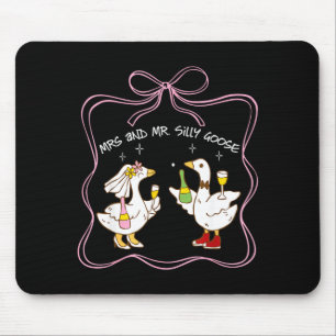 Mousepad Sra e Sr ganso bobo festa de casamento engraçado