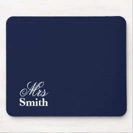 Mousepad Sra Nome Personalizado Azul Marinho