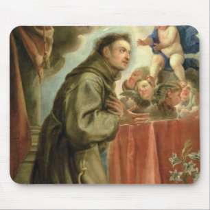 Mousepad St Anthony de Pádua adorador a criança do cristo