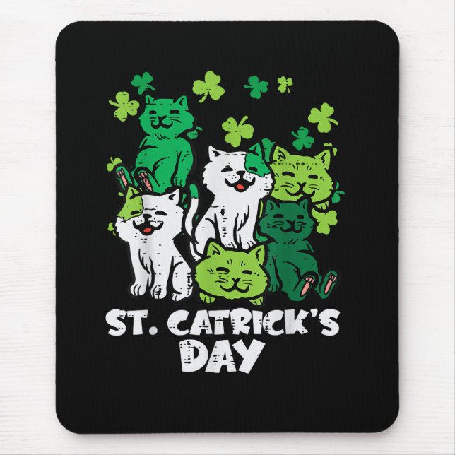 Mousepad St Patricks Catricks Day Cats Saint Pattys (Frente)