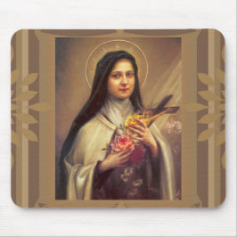 Mousepad St. Therese os rosas & o crucifixo pequenos da