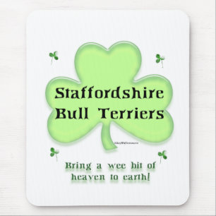 Mousepad Staffy Heaven; Staffordshire Rua. Dia de Patrick