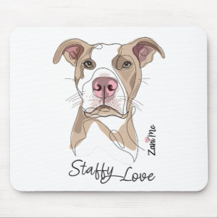 Mousepad Staffy Love - Zani Mo Protection