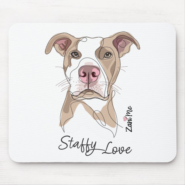 Mousepad Staffy Love - Zani Mo Protection (Frente)