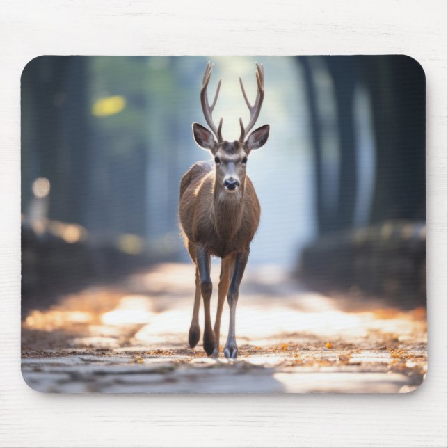 Mousepad Stag Deer Wildlife Animal Na Rua (Frente)
