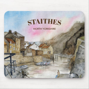 Mousepad Staithes, North Yorkshire, England Watercolor