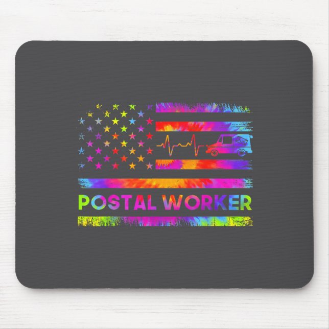 Mousepad Stal Worker Tie Dye Proud Mail Carrier Mail Lady P (Frente)