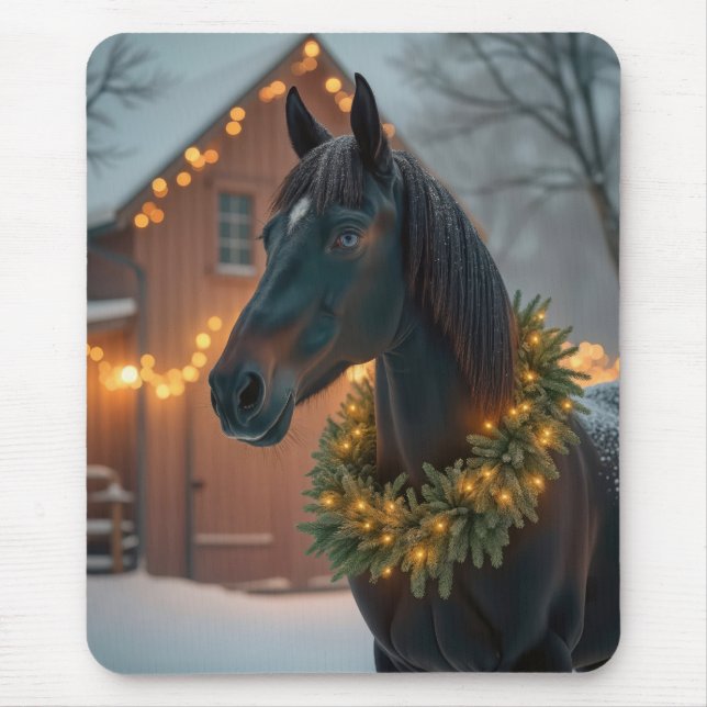 Mousepad Stallion com coroa de Natal (Frente)