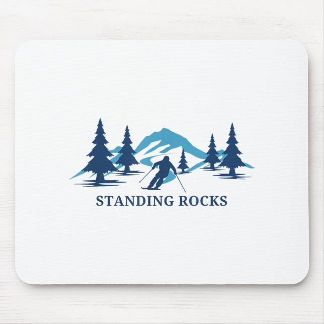 Mousepad Stanley Rocks Wisconsin Ski Resort Skiier _ (Frente)