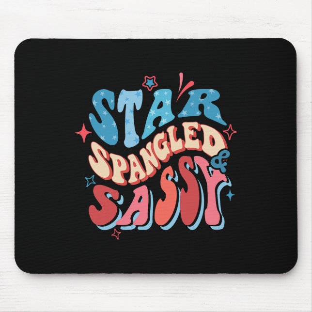 Mousepad Star Spangled e Sy Independence Day Groovy 4th O (Frente)