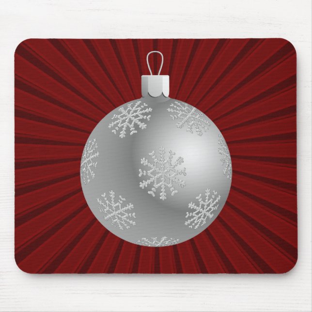 Mousepad Starburst Stripes Ornament Mousepad, Vermelho escu (Frente)