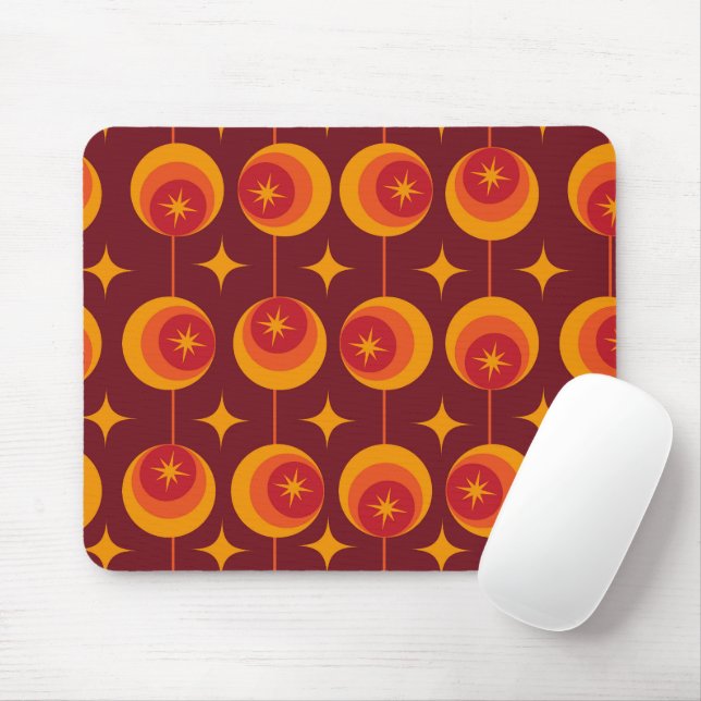 Mousepad Starbursts Atômicos do meio século em Círculos de  (Com mouse)