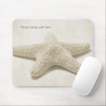 Mousepad Starfish Personalized<br><div class="desc">Starfish beach theme neutral cream tones personalized</div>