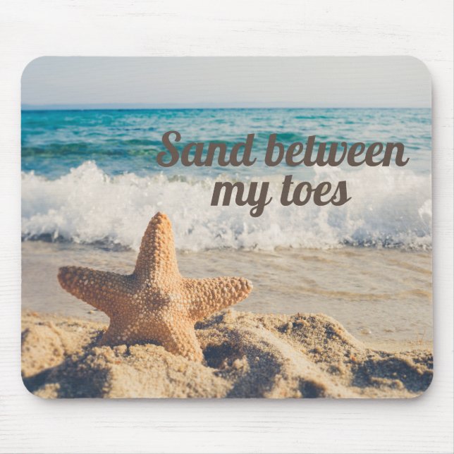 Mousepad Starfish Sandy Beach Ocean Sand between Toes (Frente)