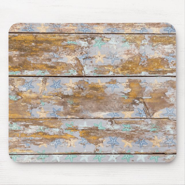 Mousepad Starfish sobre madeira (Frente)