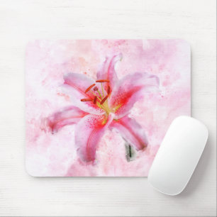 Mousepad Stargazer Lily Flor Watercolor - wb 01