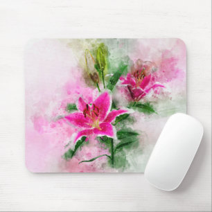 Mousepad Stargazer Lily Flor Watercolor - wb 02
