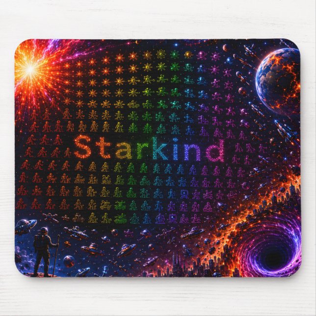 Mousepad Starkind – Evolução Cósmica da Vida (Frente)