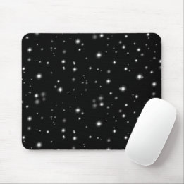 Mousepad Starlight Sparkles Black and White Stars