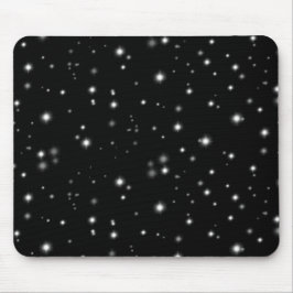 Mousepad Starlight Sparkles Black and White Stars
