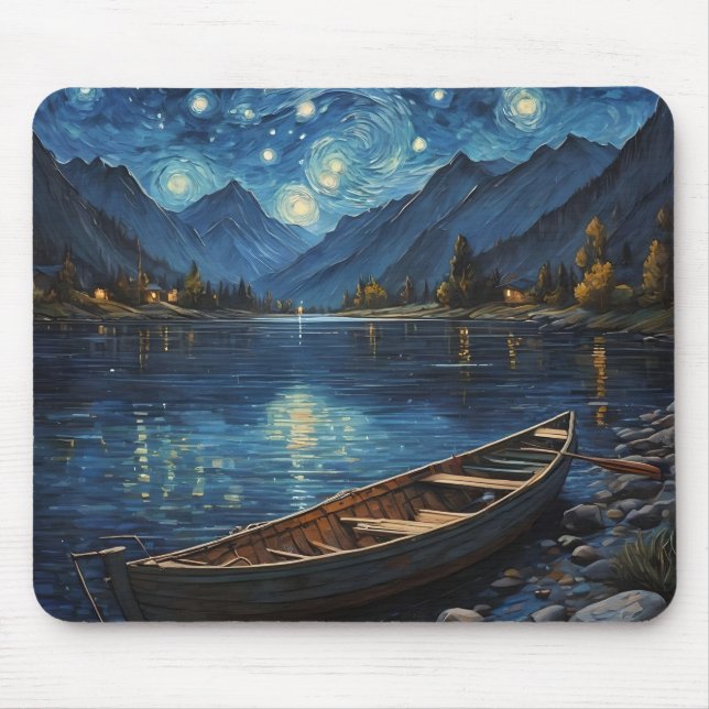 Mousepad "Starlit Drift: Pescaria Sob O Cosmos (Frente)
