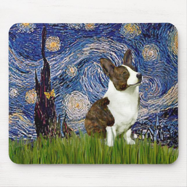 Mousepad Starry Night - Cardigan Welsh Corgi (Frente)