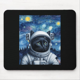 Mousepad Starry Night Cosmic Cat Astronauta Art