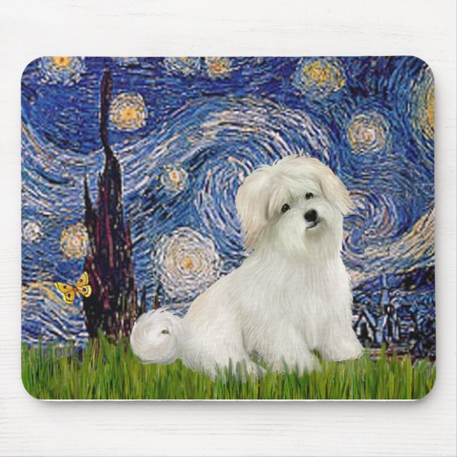 Mousepad Starry Night - Coton de Tulear 7 (Frente)
