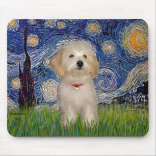 Mousepad Starry Night - Havanese Puppy