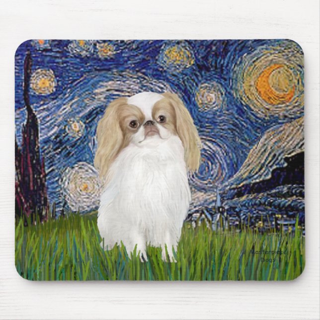 Mousepad Starry Night - Japonês Chin (limão 1) (Frente)