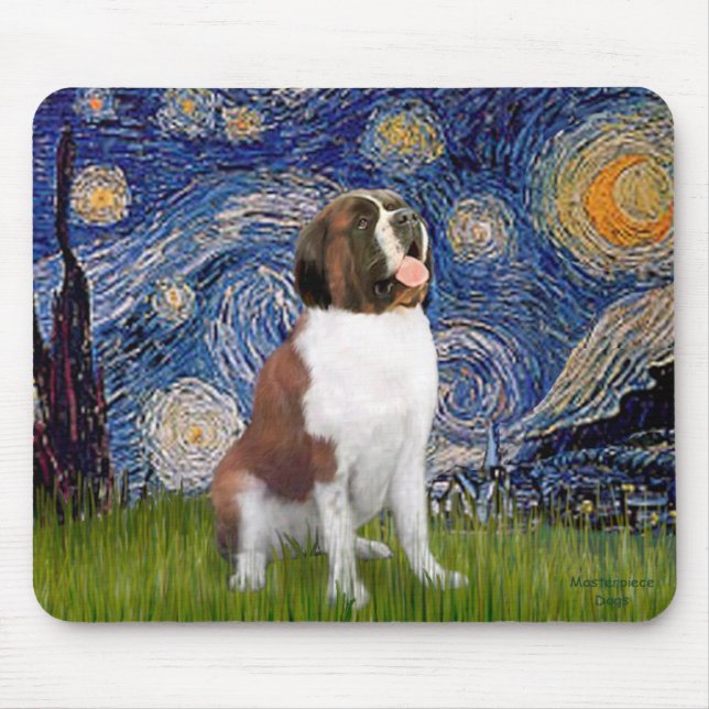 Mousepad Starry Night- Santo Bernard (Frente)