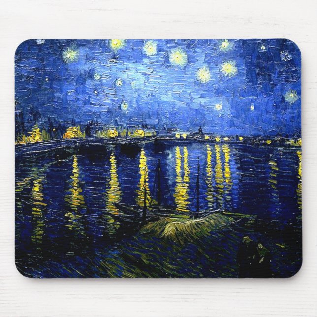 Mousepad Starry Night sobre o Rhone, Van Gogh art (Frente)