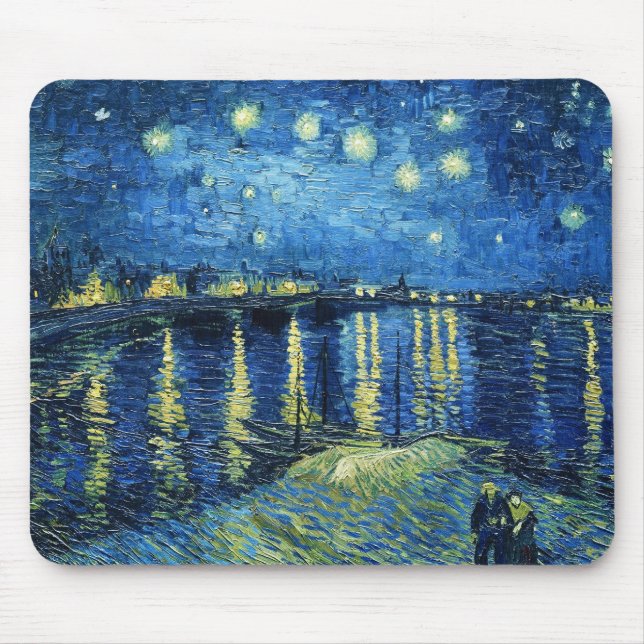 Mousepad Starry Night sobre o Rhone Vincent van Gogh (Frente)