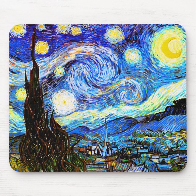 Mousepad Starry Night Van Gogh Fine Art (Frente)