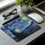 Mousepad Starry Night | Vincent Van Gogh<br><div class="desc">Starry Night (1889),  pelo artista holandês Vincent Van Gogh. A obra de arte original é um óleo na canvas que representa um céu noturno vigoroso e impressionista postado em tons modesta de azul e amarelo. 

Use as ferramentas de design para adicionar texto personalizado ou personalizar a imagem.</div>
