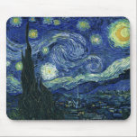 Mousepad Starry Night Vincent van Gogh Fine Art Painting<br><div class="desc">Vincent van Gogh (holandês, 1853 - 1890) Starry Night, 1889, Oil on canvas Unframed: 73 × 92 cm (28, 7 × 36, 2 pol) Esta pintura mostra a vista da janela virada para leste da sala de asilo de Van Gogh na Santo-Rémy-de-Provence Ele acrescentou uma vila idealizada. Está na coleção...</div>