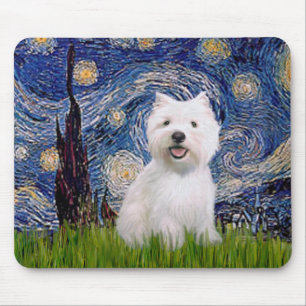 Mousepad Starry Night - Westie 2