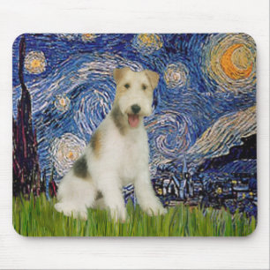 Mousepad Starry Night - Wire Fox Terrier (M)