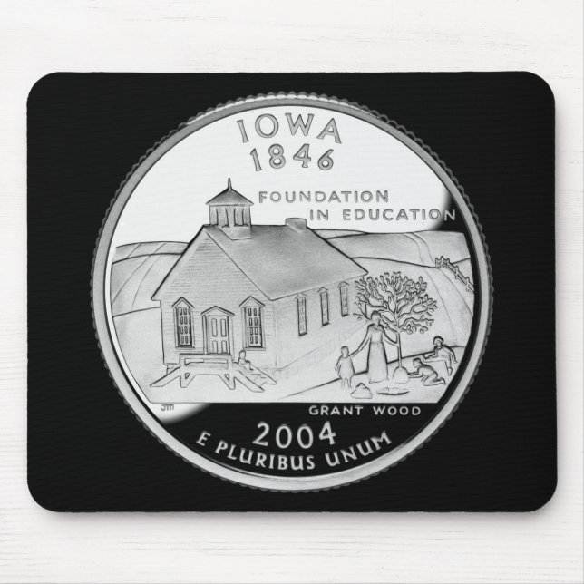 Mousepad State Quarter of Iowa Reverse Side Faux (Frente)