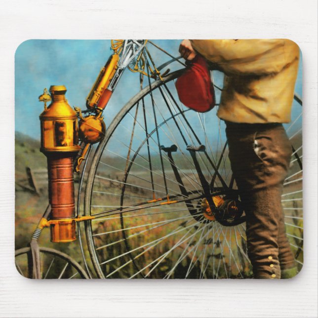 Mousepad Steampunk - A Bicicleta a Vapor 1884 (Frente)