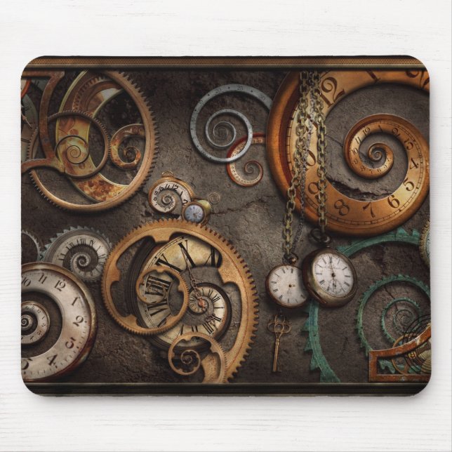 Mousepad Steampunk - abstrato - tempo é complicado (Frente)