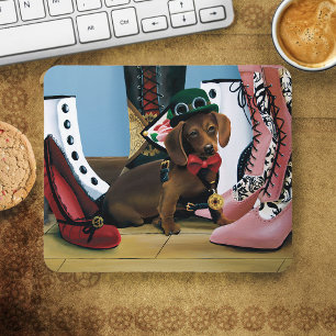 Mousepad Steampunk Dachshund Calçados Boot Vitoriano