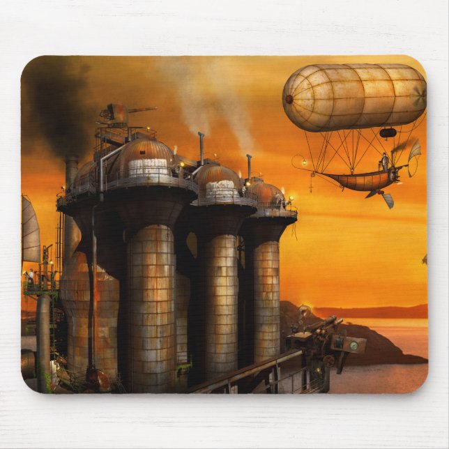 Mousepad Steampunk - Distopia - O posto avançado (Frente)