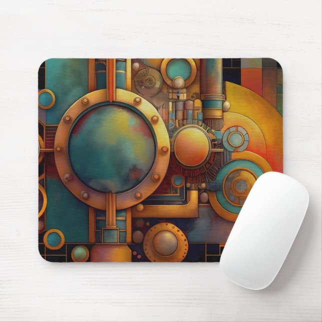 Mousepad Steampunk Industrial Geometry Art (Com mouse)
