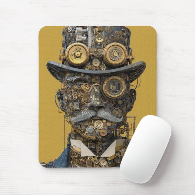 Mousepad Steampunk Mechanical Gentleman (Com mouse)